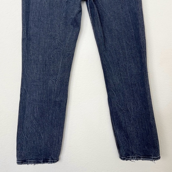 Abercrombie & Fitch Curve Love The Ankle Straight High Rise Destroyed Black Jean - Picture 7 of 10